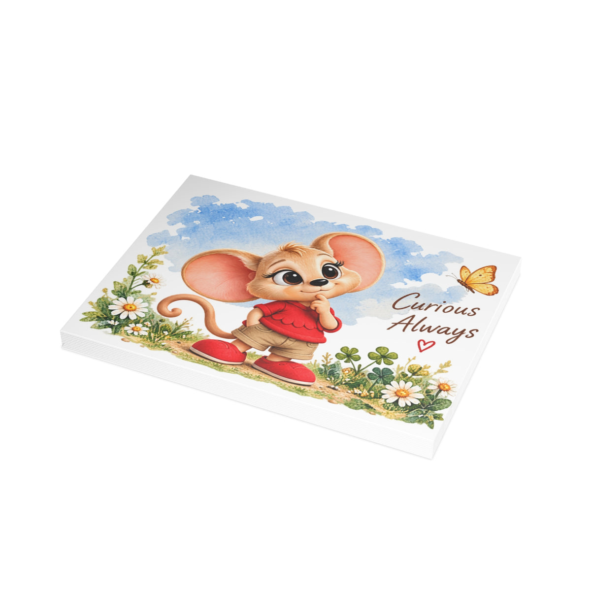 “Curious Always” mouse postcard, view 6