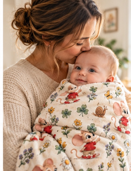 Mouse fleece baby blanket, view 4