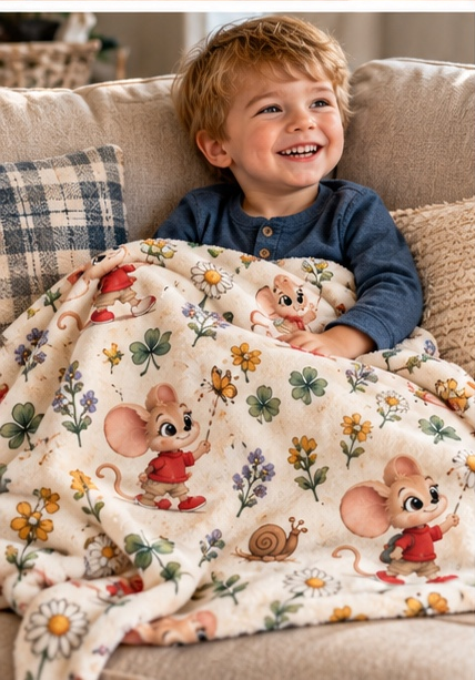 Mouse fleece baby blanket, view 3