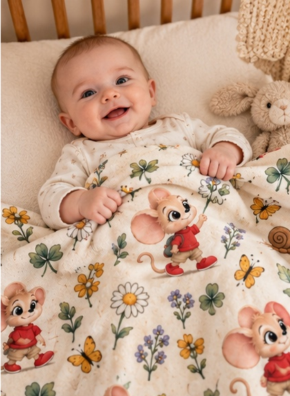 Mouse fleece baby blanket, view 2