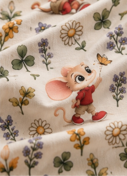 Wildflower Mouse Crib Sheet — Soft Fitted Nursery Sheet